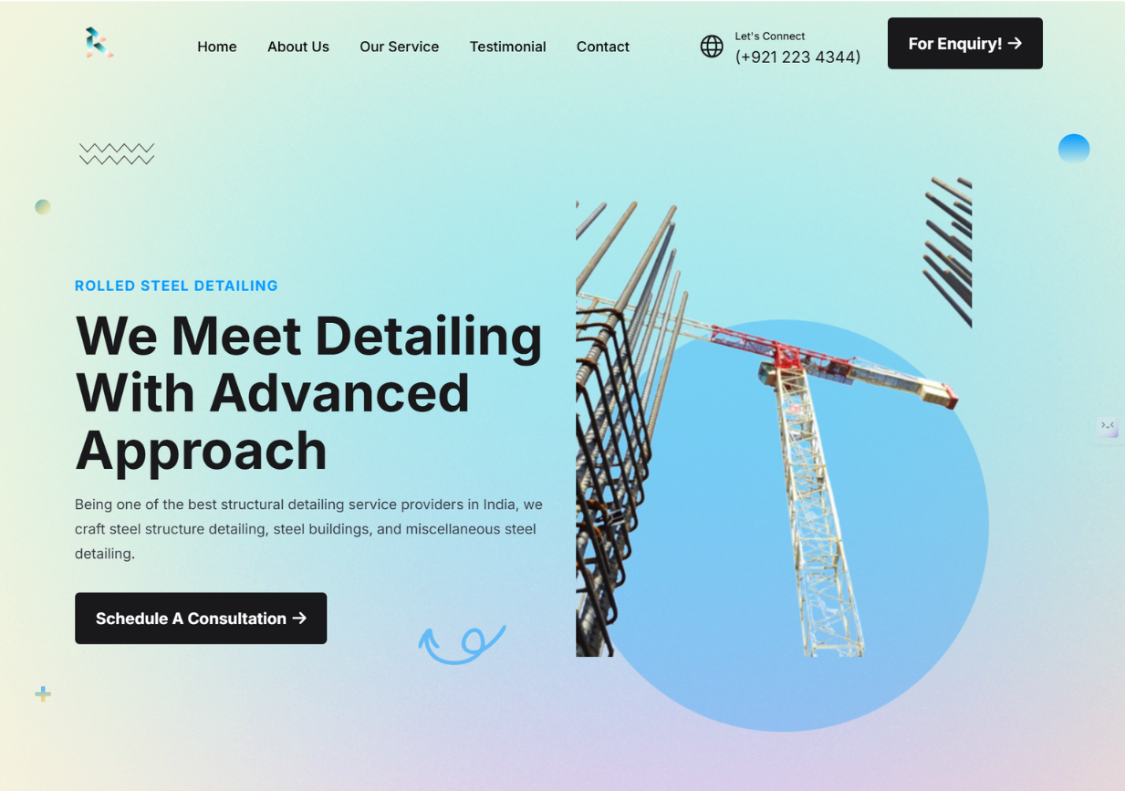 Steel detailing website for lead generation